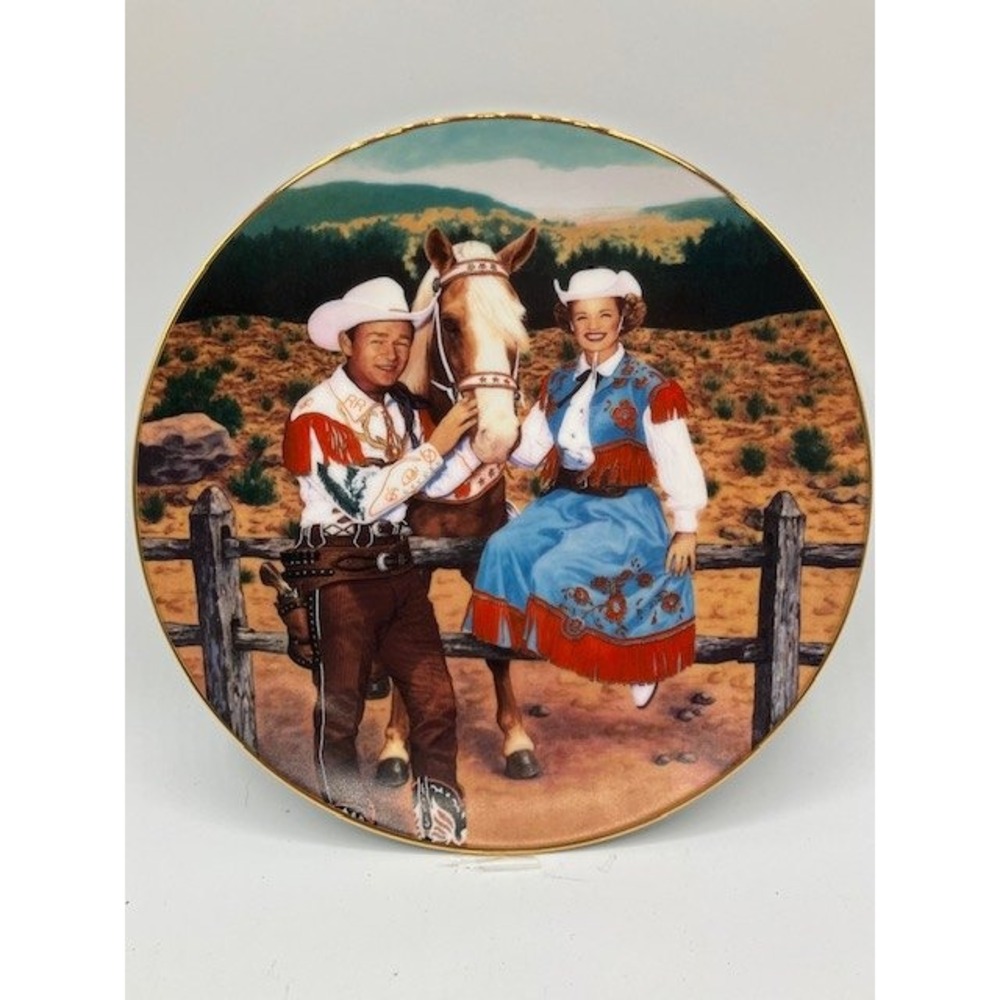 Roy Rogers Dale Evans Plate‎ "Classic TV Westerns" by the Hamilton Collection 8"
